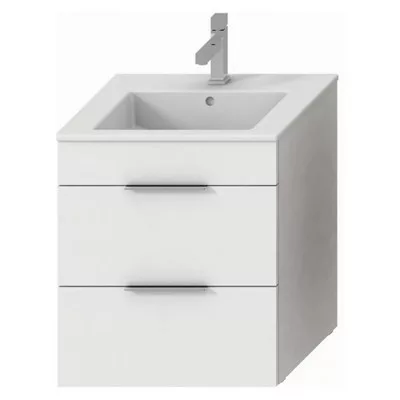 Jika Cube fürdőszobaszekrény mosdóval komplett 55 cm 2 fiókos fehér (4536121763001)