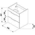 Jika Cube fürdőszobaszekrény mosdóval komplett 55 cm 2 fiókos fehér (4536121763001)