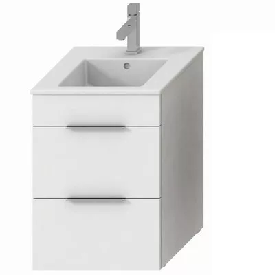 Jika Cube fürdőszobaszekrény mosdóval komplett 45 cm 2 fiókos fehér (4536221763001)