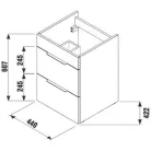 Jika Cube fürdőszobaszekrény mosdóval komplett 45 cm 2 fiókos fehér (4536221763001)