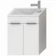 Jika Cube fürdőszobaszekrény mosdóval komplett 50 cm 2 ajtós csaplyuk oldalt fehér (4536411763001)