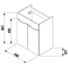 Jika Cube fürdőszobaszekrény mosdóval komplett 50 cm 2 ajtós csaplyuk oldalt fehér (4536411763001)