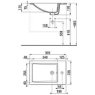 Jika Cube fürdőszobaszekrény mosdóval komplett 50 cm 2 ajtós csaplyuk oldalt fehér (4536411763001)