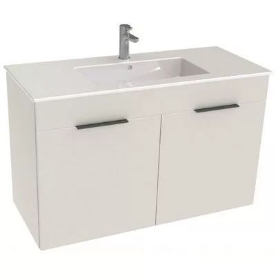 Jika Cube fürdőszobaszekrény mosdóval komplett 100 cm 2 ajtós fehér (4536511763001)