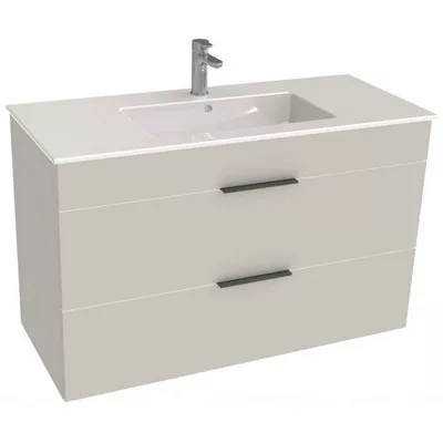 Jika Cube fürdőszobaszekrény mosdóval komplett 100 cm 2 fiókos fehér (4536521763001)