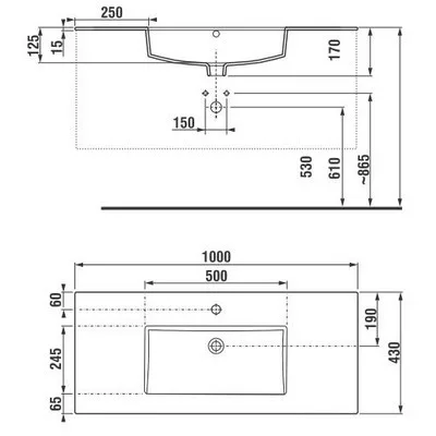 Jika Cube fürdőszobaszekrény mosdóval komplett 100 cm 2 fiókos fehér (4536521763001)
