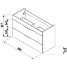 Jika Cube fürdőszobaszekrény mosdóval komplett 100 cm 2 fiókos fehér (4536521763001)