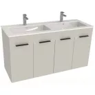 Jika Cube fürdőszobaszekrény dupla mosdóval komplett 120 cm 2 ajtós fehér (4536611763001)