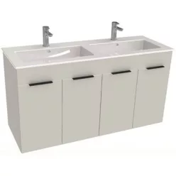   Jika Cube fürdőszobaszekrény dupla mosdóval komplett 120 cm 2 ajtós fehér (4536611763001)