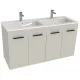Jika Cube fürdőszobaszekrény dupla mosdóval komplett 120 cm 2 ajtós fehér (4536611763001)