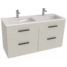 Jika Cube fürdőszobaszekrény dupla mosdóval komplett 120 cm 2 fiókos fehér (4536621763001)