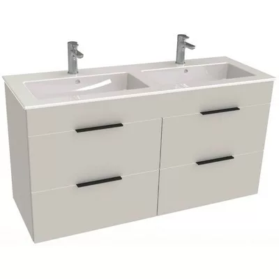 Jika Cube fürdőszobaszekrény dupla mosdóval komplett 120 cm 2 fiókos fehér (4536621763001)