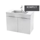 Jika Cube fürdőszobaszekrény mosdóval komplett 80 cm 2 ajtós fehér (4537521763001)