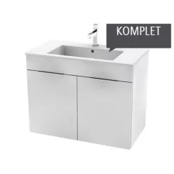   Jika Cube fürdőszobaszekrény mosdóval komplett 80 cm 2 ajtós fehér (4537521763001)