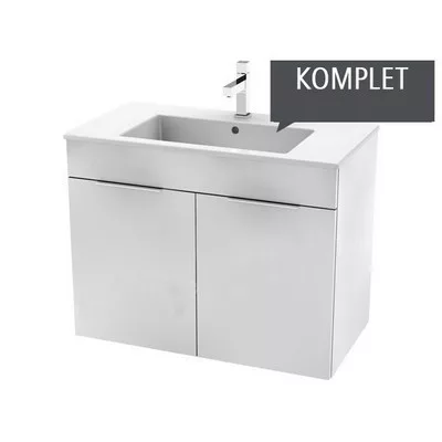 Jika Cube fürdőszobaszekrény mosdóval komplett 80 cm 2 ajtós fehér (4537521763001)
