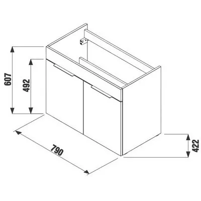 Jika Cube fürdőszobaszekrény mosdóval komplett 80 cm 2 ajtós fehér (4537521763001)