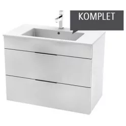   Jika Cube fürdőszobaszekrény mosdóval komplett 80 cm 2 fiókos fehér (4537621763001)