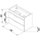 Jika Cube fürdőszobaszekrény mosdóval komplett 80 cm 2 fiókos fehér (4537621763001)
