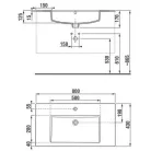Jika Cube fürdőszobaszekrény mosdóval komplett 80 cm 2 fiókos fehér (4537621763001)