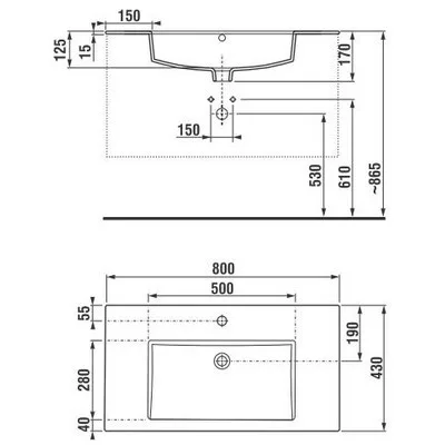 Jika Cube fürdőszobaszekrény mosdóval komplett 80 cm 2 fiókos fehér (4537621763001)