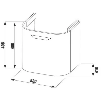 Jika Olymp Deep íves alsószekrény 53 cm 1 fiókkal arany tölgy (4541324343411)