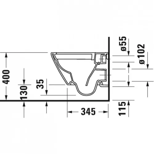 Duravit D-Neo fali kompakt Rimfree WC SZETT rejtett rögzítés (45880900A1)
