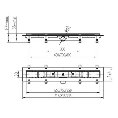 Mofém Linear zuhanyfolyóka MLP-750 M Medium (501-0003-01)