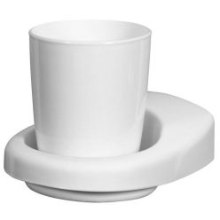 Bisk Laguna pohár tartóval fehér műanyag 50702