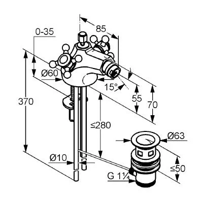 Kludi Adlon bidé csaptelep automata leeresztővel króm (512110520)