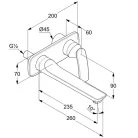 KLUDI BALANCE süllyesztett 2 lyukas csaptelep fekete 23 cm KL-522478775