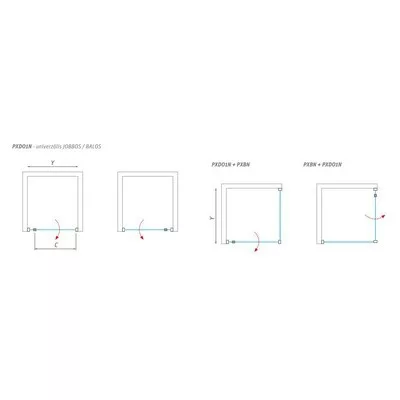 Roltechnik PXDO1N 800 zuhanyajtó brillant profil transparent üveg (525-8000000-00-02)