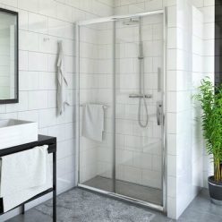   Roltechnik PXD2N 1300 kétrészes zuhanyajtó brillant profil transparent üveg (526-1300000-00-02)