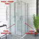 Roltechnik PXS2L 1000x2000 kétrészes zuhanyajtó brillant profil transparent betét (528-1000000-00-02)