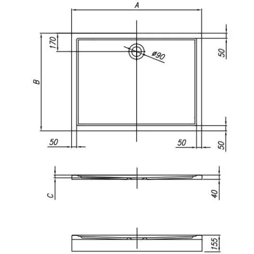 Kolpa San Flamenco zuhanytálca 180x80 O előlappal 534750