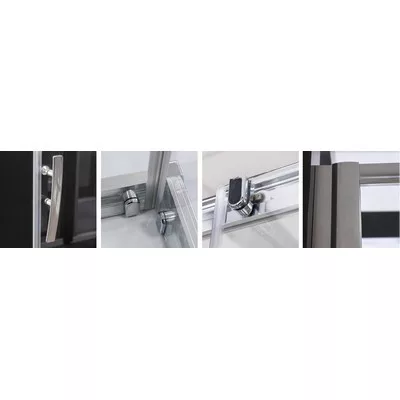 Roltechnik PXS2L 900 kétrészes zuhanyajtó brillant profil transparent betét (537-9000000-00-02)