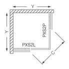 Roltechnik PXS2L 900 kétrészes zuhanyajtó brillant profil satinato betét (537-9000000-00-15)