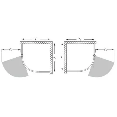 Roltechnik PXRO1 900 íves zuhanykabin brillant profil transparent betét (539-9000000-00-02)