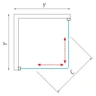 Roltechnik LLS2 800x800 szögletes zuhanykabin brillant profil transparent betét (554-8000000-00-02)
