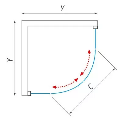 Roltechnik LLR2 900 íves zuhanykabin brillant profil transparent betét (555-9000000-00-02)