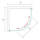 Roltechnik LLR2 900 íves zuhanykabin brillant profil grape betét (555-9000000-00-11)