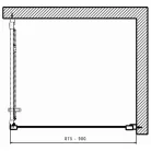 Kolo GEO zuhanyfal ezüst profil Reflex átlátszó üveg 190x90 cm 560.127.00.3 rajza