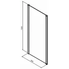 Kolo GEO zuhanyfal ezüst profil Reflex átlátszó üveg 190x90 cm 560.127.00.3 rajza