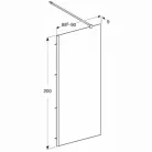 Kolo GEO Walk-In oldalfal ezüst profil átlátszó Reflex üveg 200x80 cm 560.119.00.3
