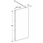 Kolo GEO Walk-In oldalfal ezüst profil átlátszó Reflex üveg 200x80 cm 560.119.00.3