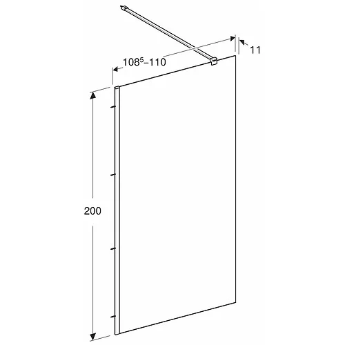 Kolo GEO Walk-In oldalfal ezüst profil átlátszó Reflex üveg 200x80 cm 560.119.00.3
