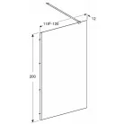 Kolo GEO Walk-In oldalfal ezüst profil átlátszó Reflex üveg 200x80 cm 560.119.00.3