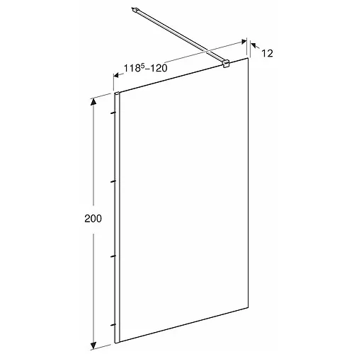Kolo GEO Walk-In oldalfal ezüst profil átlátszó Reflex üveg 200x80 cm 560.119.00.3