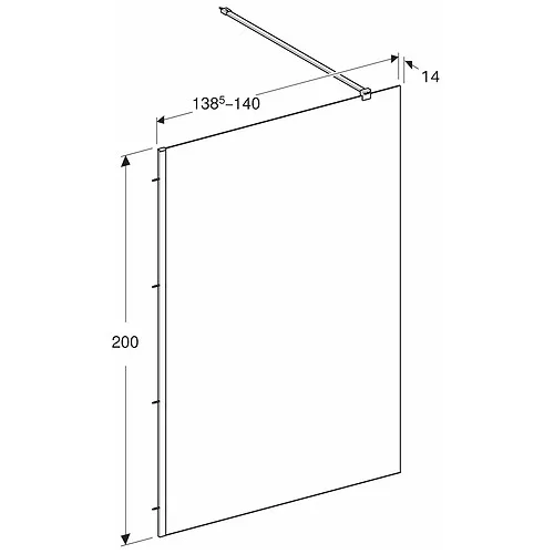 Kolo GEO Walk-In oldalfal ezüst profil átlátszó Reflex üveg 200x80 cm 560.119.00.3