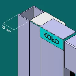 Kolo Geo ezüst toldóprofil összecsukható ajtóhoz 25 mm 560.199.00.1