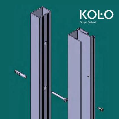 Kolo Geo ezüst toldóprofil összecsukható ajtóhoz 25 mm 560.199.00.1